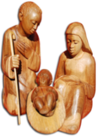 木彫りの聖家族像